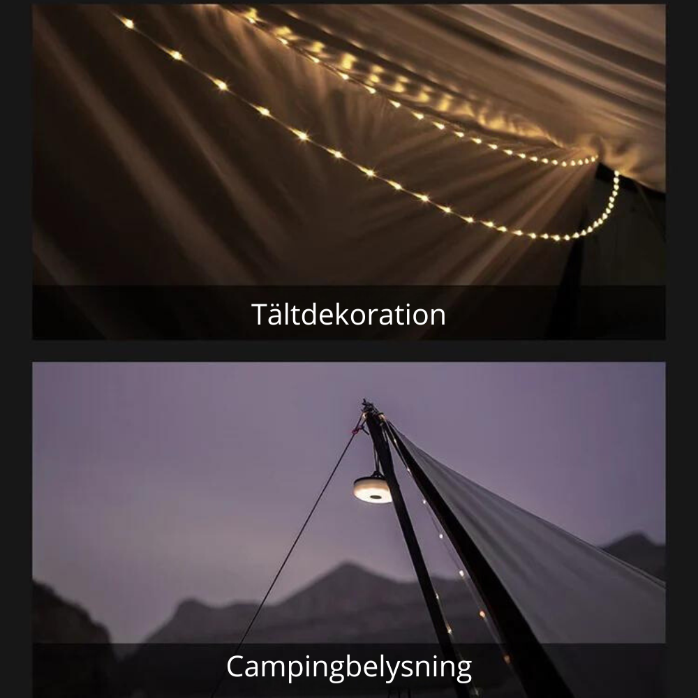 Solar-powered Portable LED String Lights | Camping Lighting